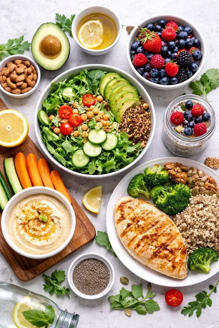 Consultation workspace with organized meal planning materials